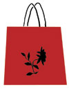 Dark red shopping bag illustration