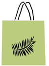 Sage green shopping bag illustration