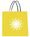 Yellow shopping bag illustration