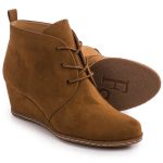 Caramel wedge ankle boots